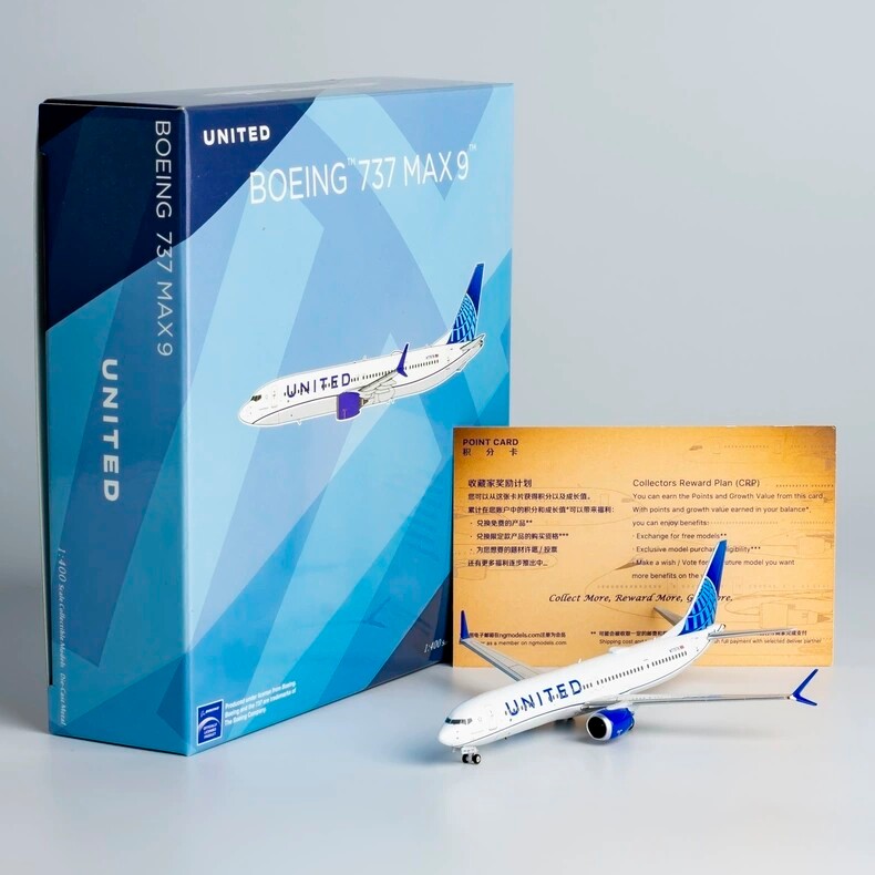 NG รุ่น 1/400 United Airlines B737 MAX9 เครื่องบินโลหะผสมรุ่น N77578