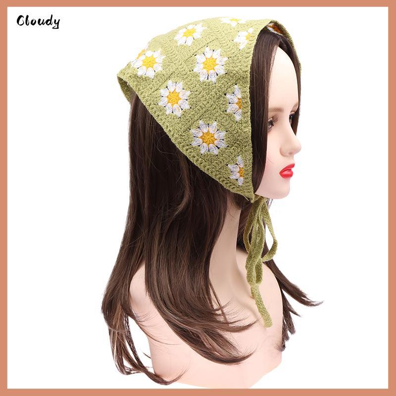 [Cloudy] Turban Hair Scarf Hair Bands ถัก Vintage Hair Bands แฟชั่นอุปกรณ์เสริมผม [ใหม่]