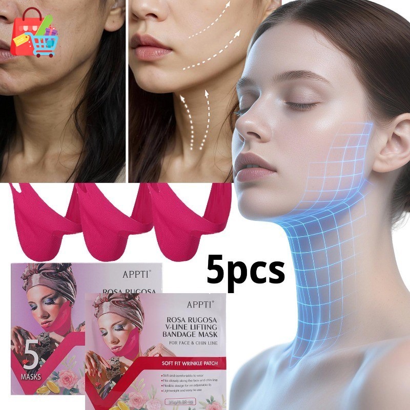 [ในสต็อก] APPTI Rose Collagen Ear-Loop Mask - Skin Care Supplies - Hydrating V Shape Facial Masks - 