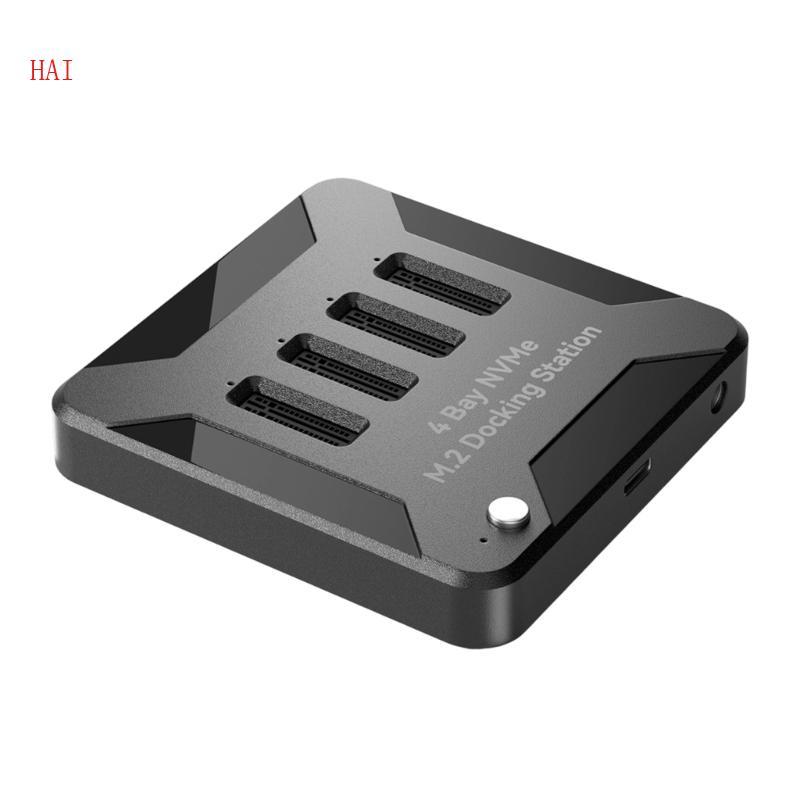 HAI Four-Bay M 2 แท่นชาร์จพร้อมดีไซน์ฐานตั้งโต๊ะ ABS สีเทา