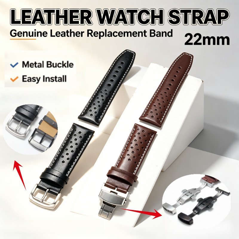 Pilot Series สายนาฬิกาหนังแท้ Soft Wear-Resistant 22 มม.สายนาฬิกาสําหรับ FF CA4500 CA0695‐84E ผู้ชาย
