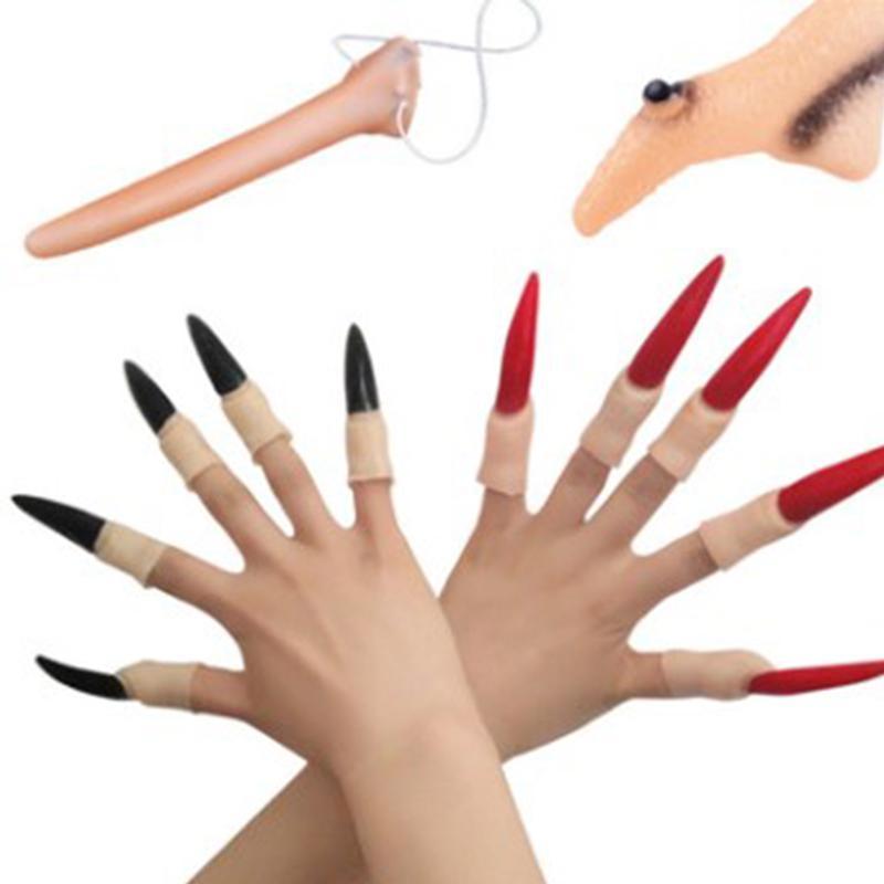 [FFV] ฮาโลวีนยาวแม่มดปลอมอุปกรณ์จมูก Ghost Finger Nail คอสเพลย์ DIY ตกแต่ง VN