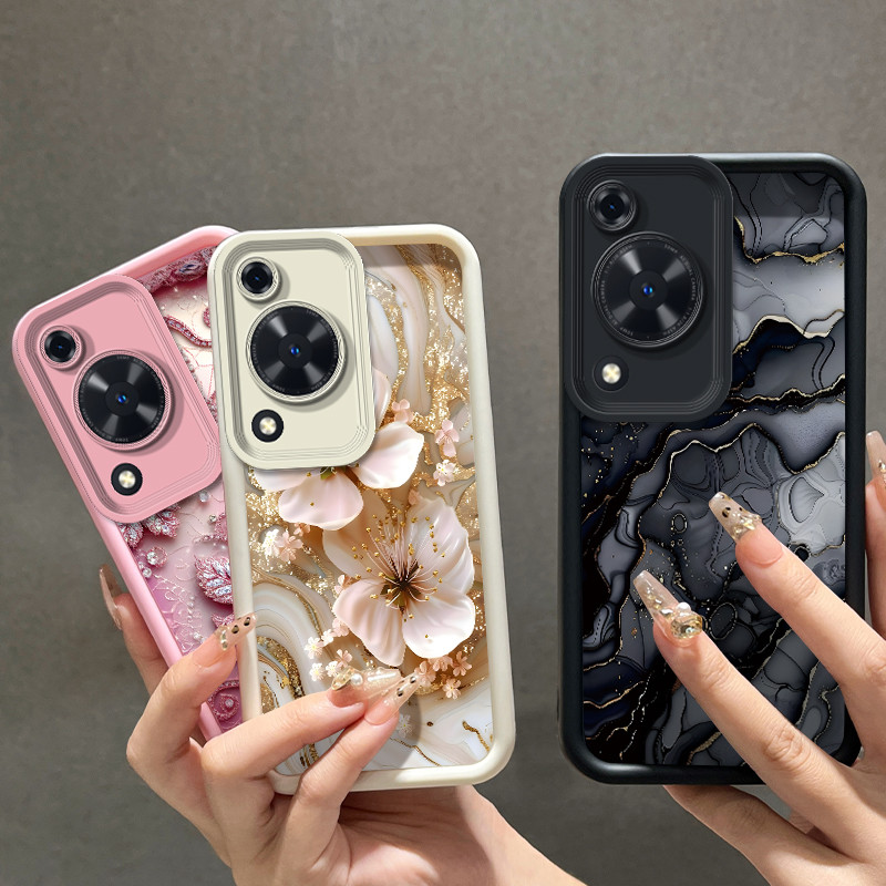 กันกระแทกเคสโทรศัพท์สําหรับ Huawei nova Y72 4G/Nova Y72S/Nova Y63 4G คู่สีฟ้าน่ารักเต่าทะเลรูปแบบเคส