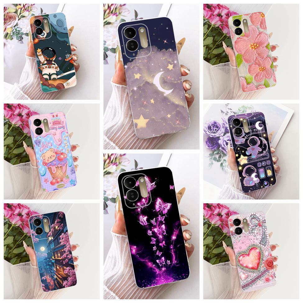 ปลอกใสสําหรับ Poco C95 Pro 5G กรณีน่ารักการ์ตูนแฟชั่นผีเสื้อตลกทาสีสําหรับ PocoC95 Pro 5G