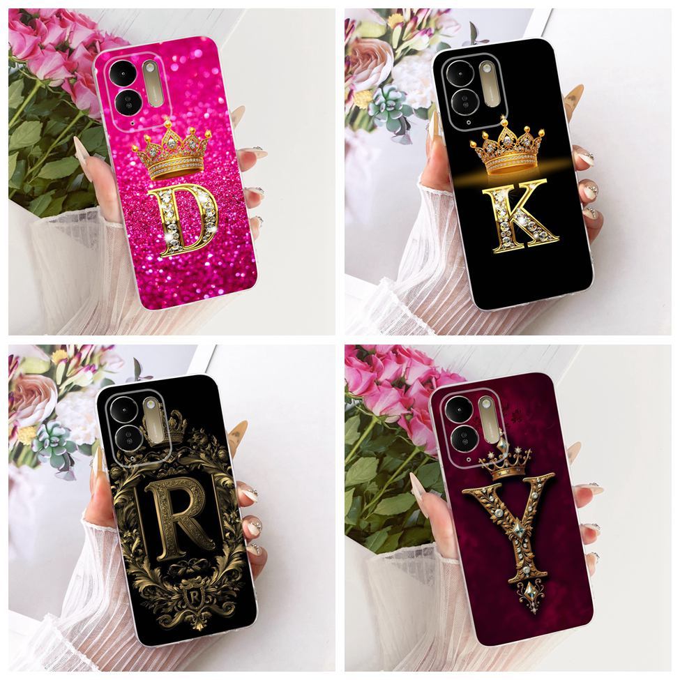 สําหรับ Poco C95 Pro 5G กรณีโปร่งใสหรูหราแฟชั่นตัวอักษร Cool Crown ปลอกอ่อนสําหรับ Poco C95Pro 5G