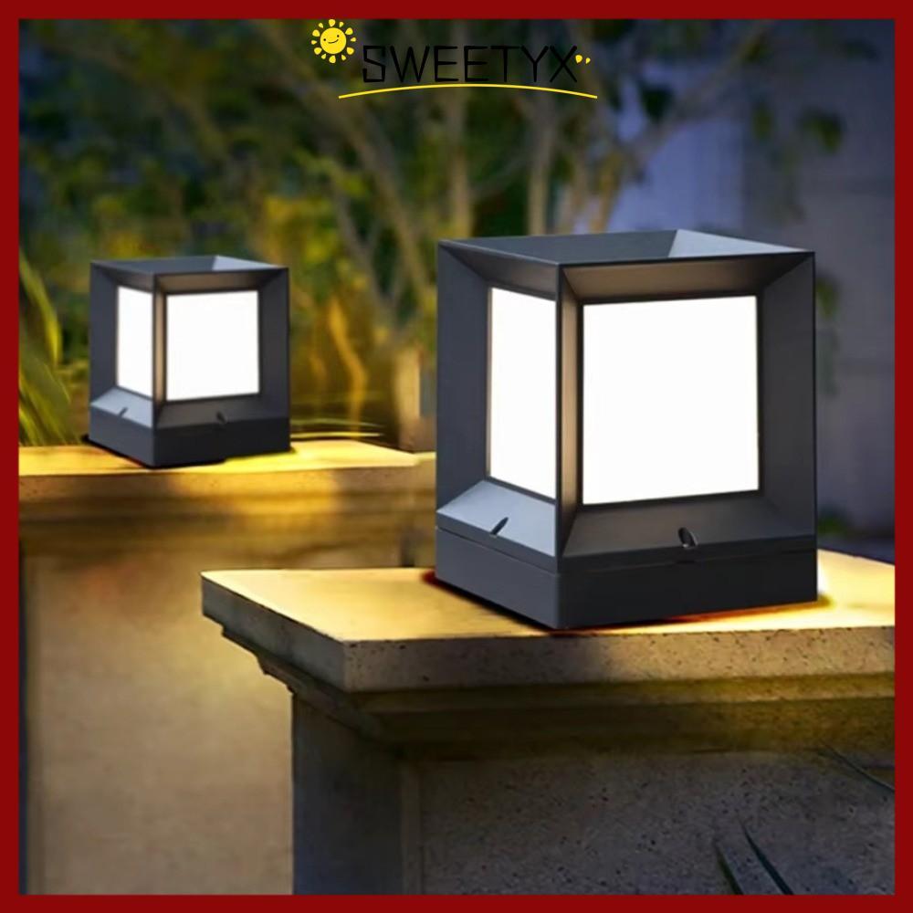 SWEETYX ไฟ Led โพสต์กลางแจ้ง, ไฟคอลัมน์ติดตั้ง E27, คอลัมน์โมเดิร์น Pier IP54 กันน้ํา 220V รั้วไฟหมว