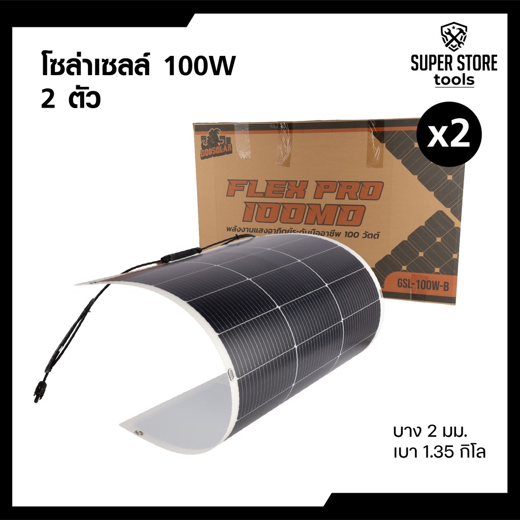 GODSORAL แผงโซล่าเซลล์ 100W-250W  แบบ 2 แผง
