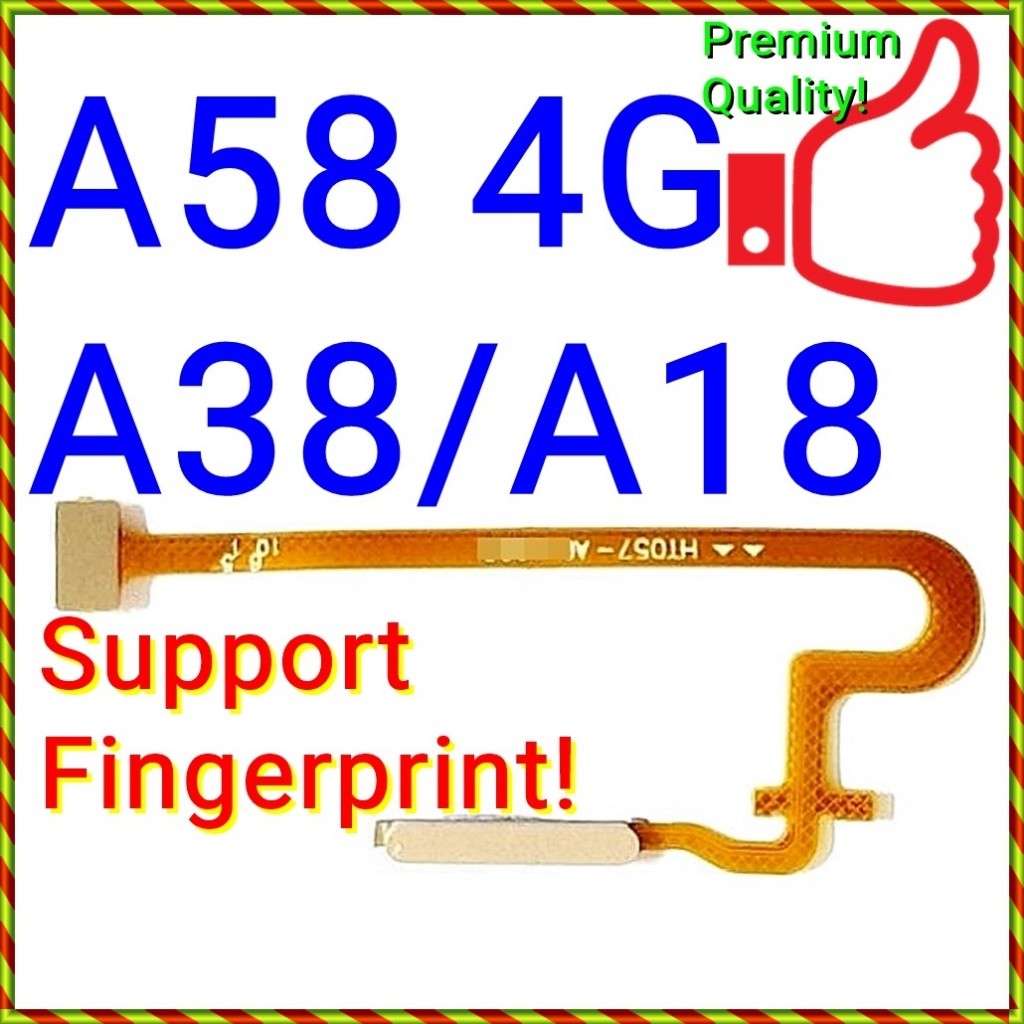 (รองรับลายนิ้วมือ) ปุ่มเปิดปิดเปิดปิดใหม่ Flex Ribbon 0PP0 A58 A38 A18 /CPH2577 CPH2579 CPH2591 เกรด