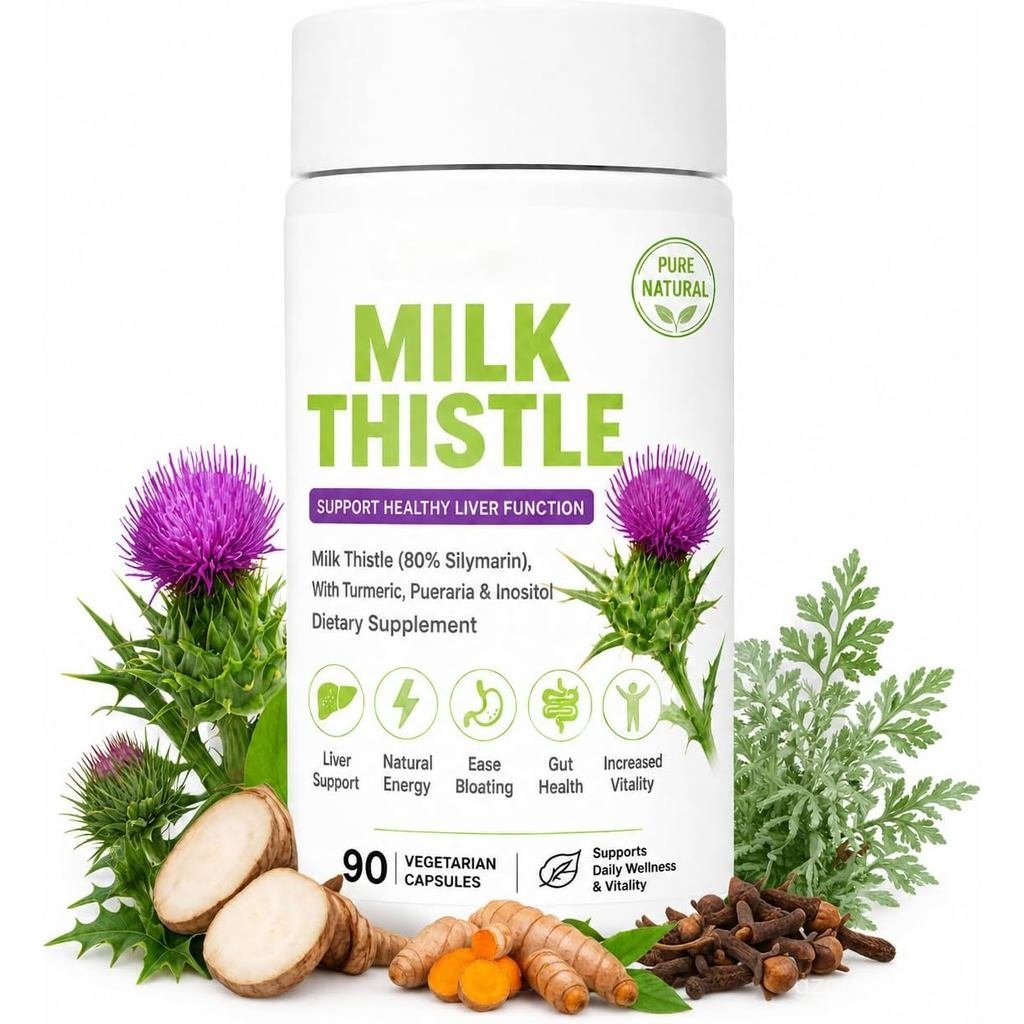 MilkThistle,80%SilymarinLiverSupportForminositol&Turmeric,8-IngredientBlend,Ease,Ease,Gualth,เพิ่ม,9