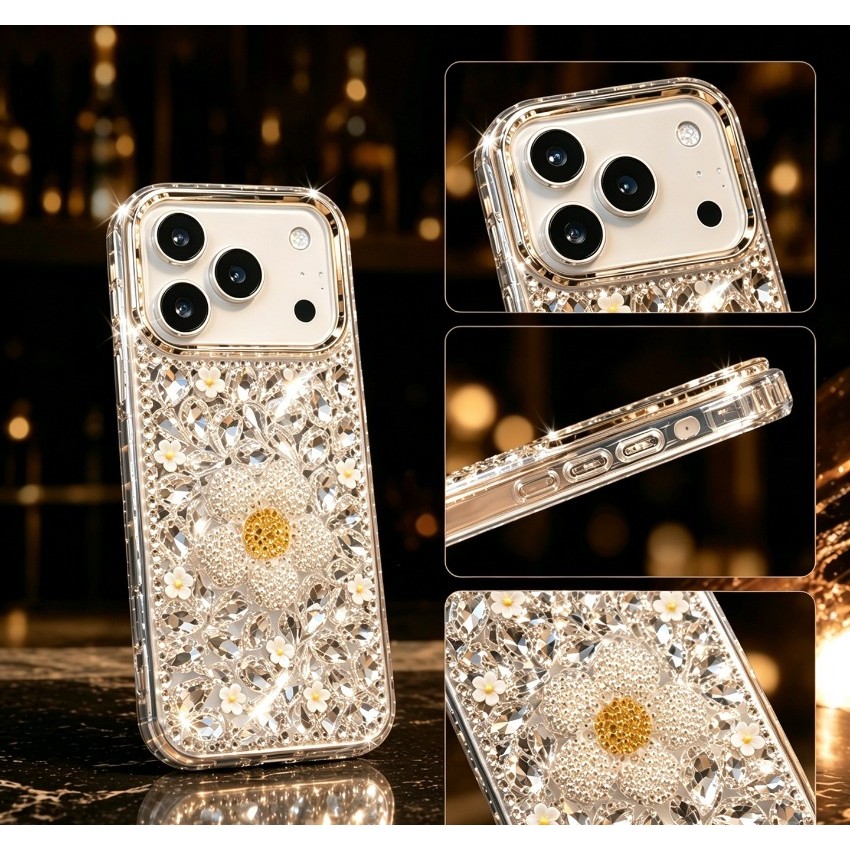 Rhinestone ดอกไม้ Bud สําหรับ VIVO Y05 Y11D Y21D Y31D V70 V60 V50 Lite V40 V30e V27 V29e Y04 Y03 Y39
