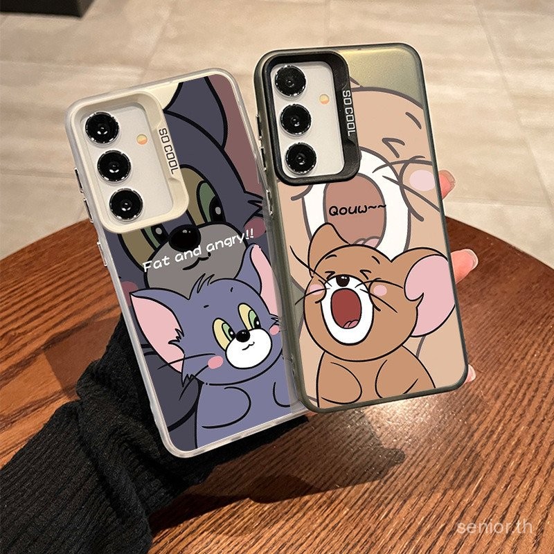 เคสโทรศัพท์รุ่น Q แมวและเมาส์น่ารักเหมาะสําหรับSamsung A24 4G/A25 5G/A15/S23/S24PLUS/S25ULTRA/A05/A0