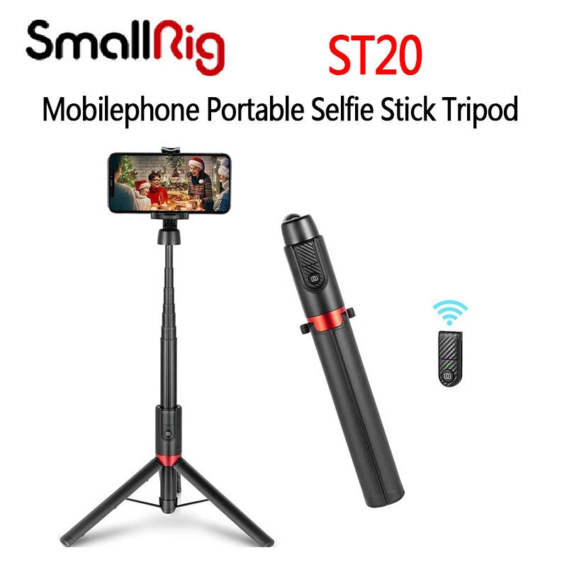SmallRig Simorr 3375 ST20 แบบพกพา Selfie Stick บลูทูธพับ ni ขาตั้งกล้องสําหรับสมาร์ทโฟนรีโมทคอนโทรลข