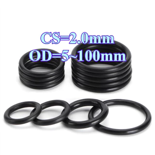 สีดํา โอริง ยางโอริง ซีลน้ำมัน,แหวนซีล,กันน้ำ,CS2.0มม*OD5-100มม ทนต่ออุณหภูมิสูง NBR ORing O-ring【DTY-MB1】
