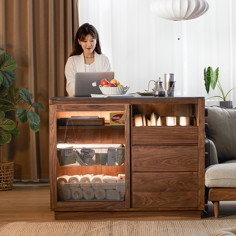 Park Muzuo/Solid Wood Island Bar Counter แยก Rock Board ห้องครัวห้องนั่งเล่นทําอาหารเคาน์เตอร์รับประ