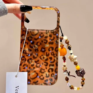 หรูหราเต็มหน้าจอสีน้ําตาลด้านล่างเสือดาวเส้น เคที แมวเคสโทรศัพท์สําหรับ ไอโฟน17 มือโปร สูงสุด 16 15 14 13 มือโปร สูงสุด กันกระแทกป้องกันกล้องป้องกันการหล่นฮาร์ดปกหลัง