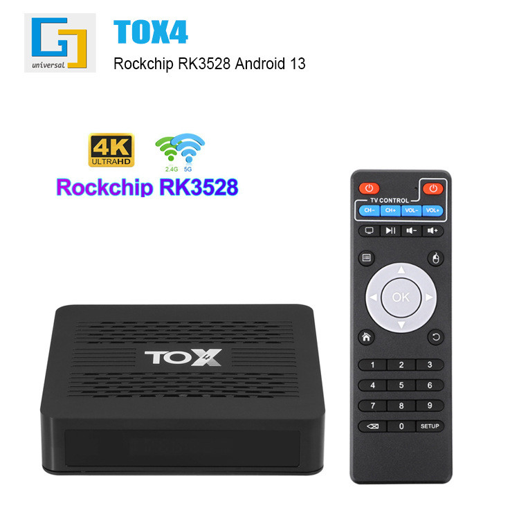 TOX44k HD กล่องทีวีคู่ RK3528 ขายส่งหลายภาษา