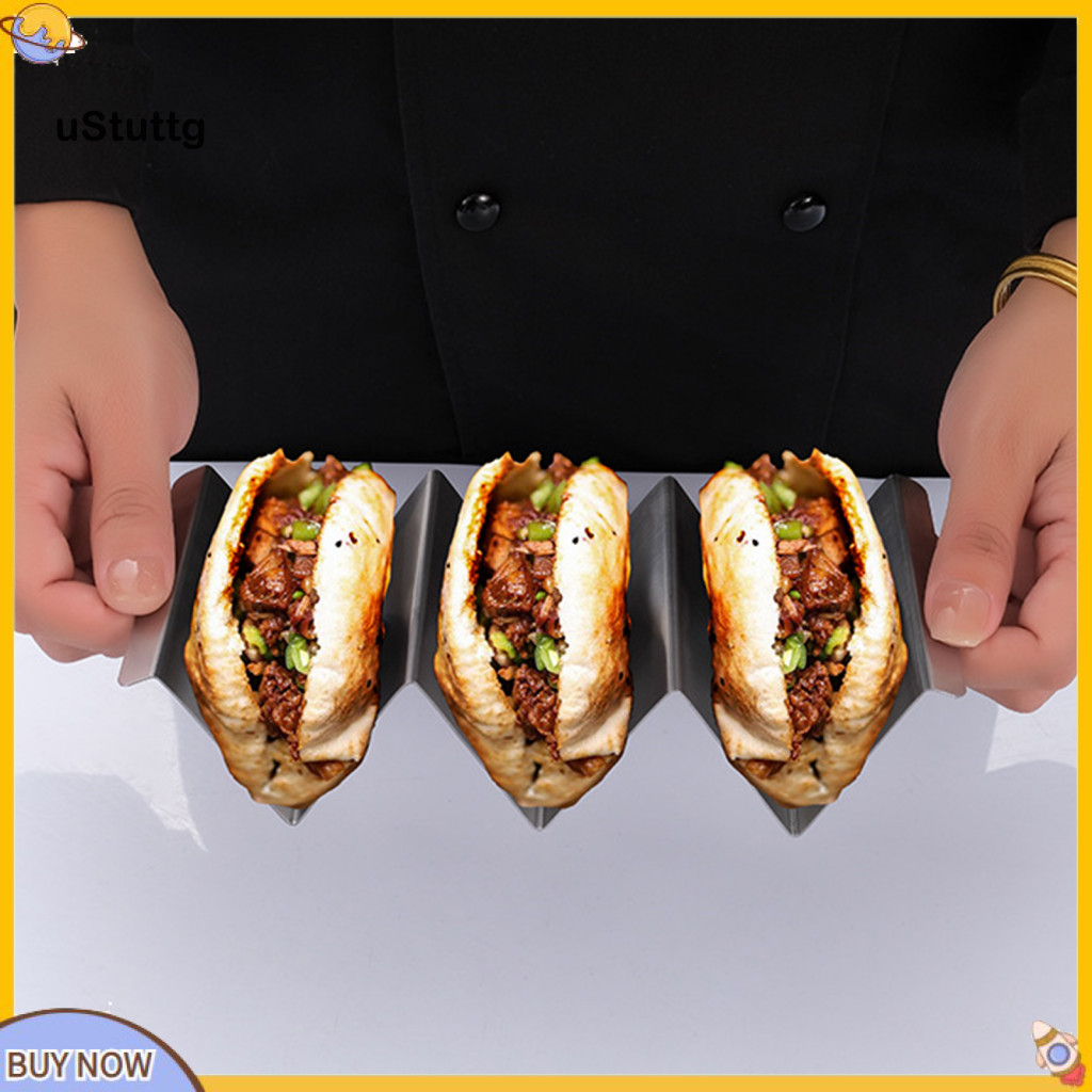 {uStuttg} Taco Holder Smooth Surface สะดวกสแตนเลส Mexican Food Display Stand Home Supplies