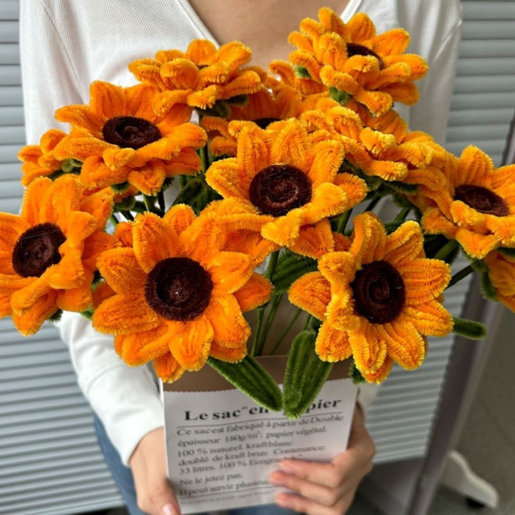 DIY Chenille Stems Fuzzy Wire Pipe Cleaners ช่อดอกไม้ Twist Stick เด็กของเล่นเพื่อการศึกษา Creative 