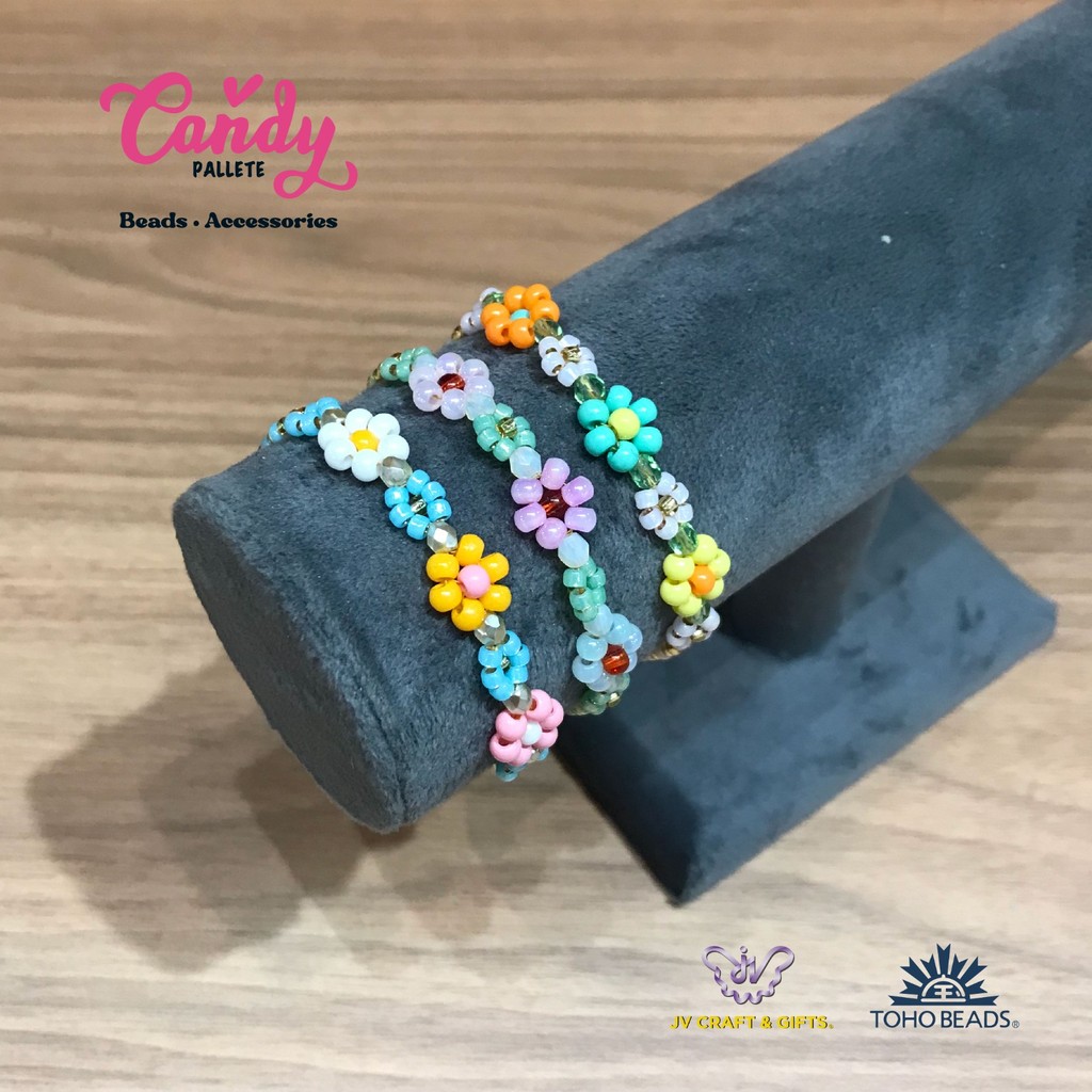 TOHO ลูกปัด Gelang Bunga TOHO อุปกรณ์ลูกปัดผสมสร้อยคอสร้อยข้อมือสี Manik Jepun Aksesori JV 38