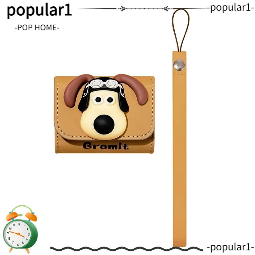 POPULAR Gromit หูฟัง ,พร้อมสายคล้องมือการ์ตูนหูฟังฝาครอบป้องกัน, Kawaii Anime Pilot Dog หนังนุ่มหูฟั