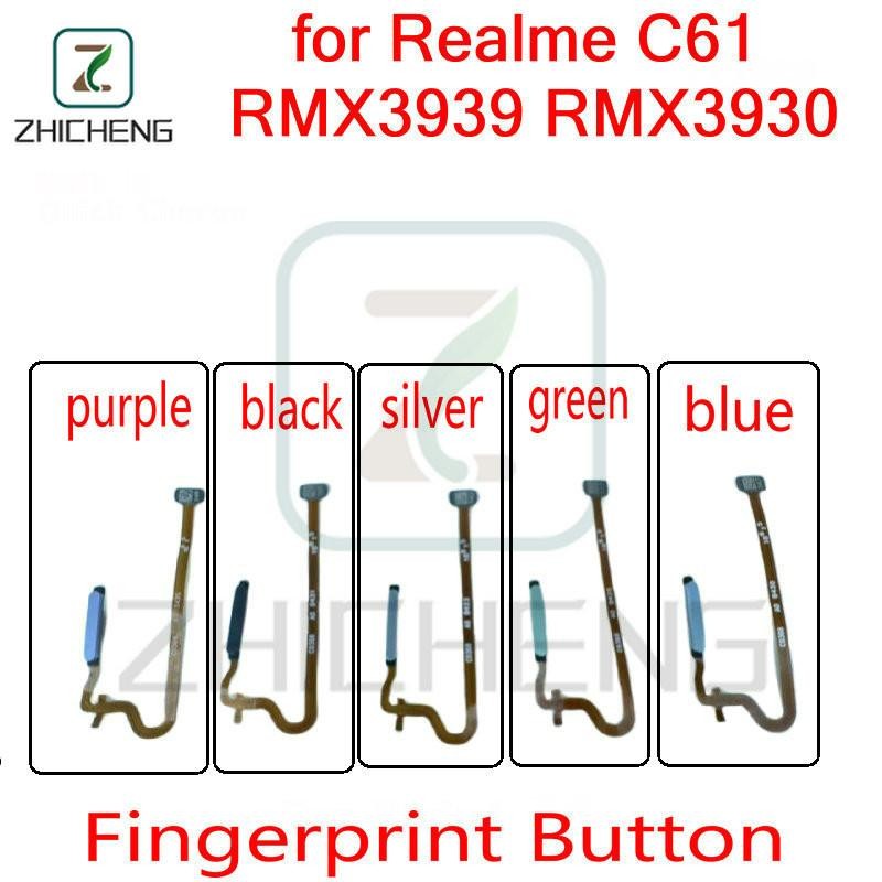 สําหรับ Realme C61 RMX3939 RMX3930 นิ้วพิมพ์ลายนิ้วมือเซ็นเซอร์ปุ่มพลังงาน flex