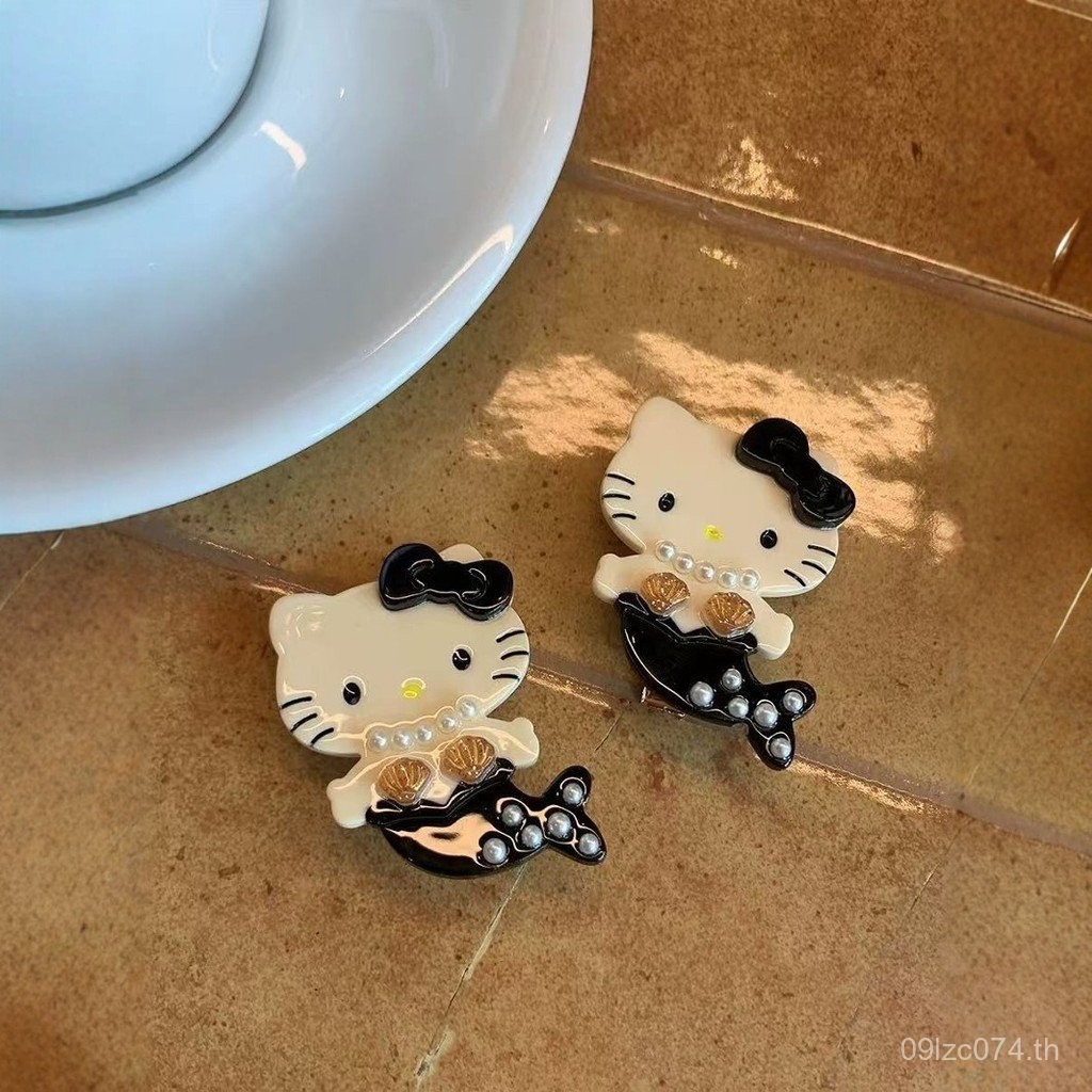 กิ๊บติดผมโบว์น่ารัก Katie High-End สไตล์ใหม่ Bangs Acetate ฤดูร้อนแมวด้านข้าง Duckbill คลิป Mermaid 