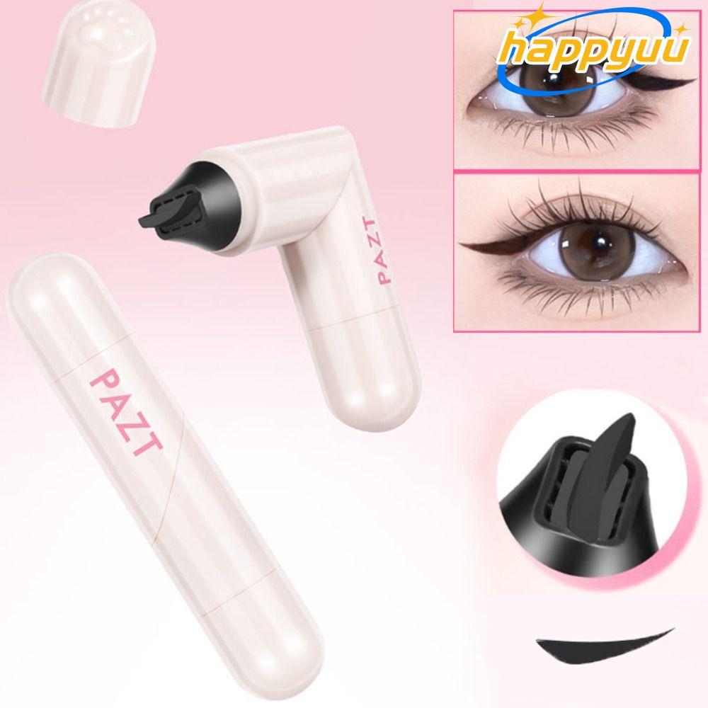 HAPPYUU Eye Liner Stamp, Waterproof Long Lasting Eyeliner Stamp, Rotatable Black Color Portable Eyel