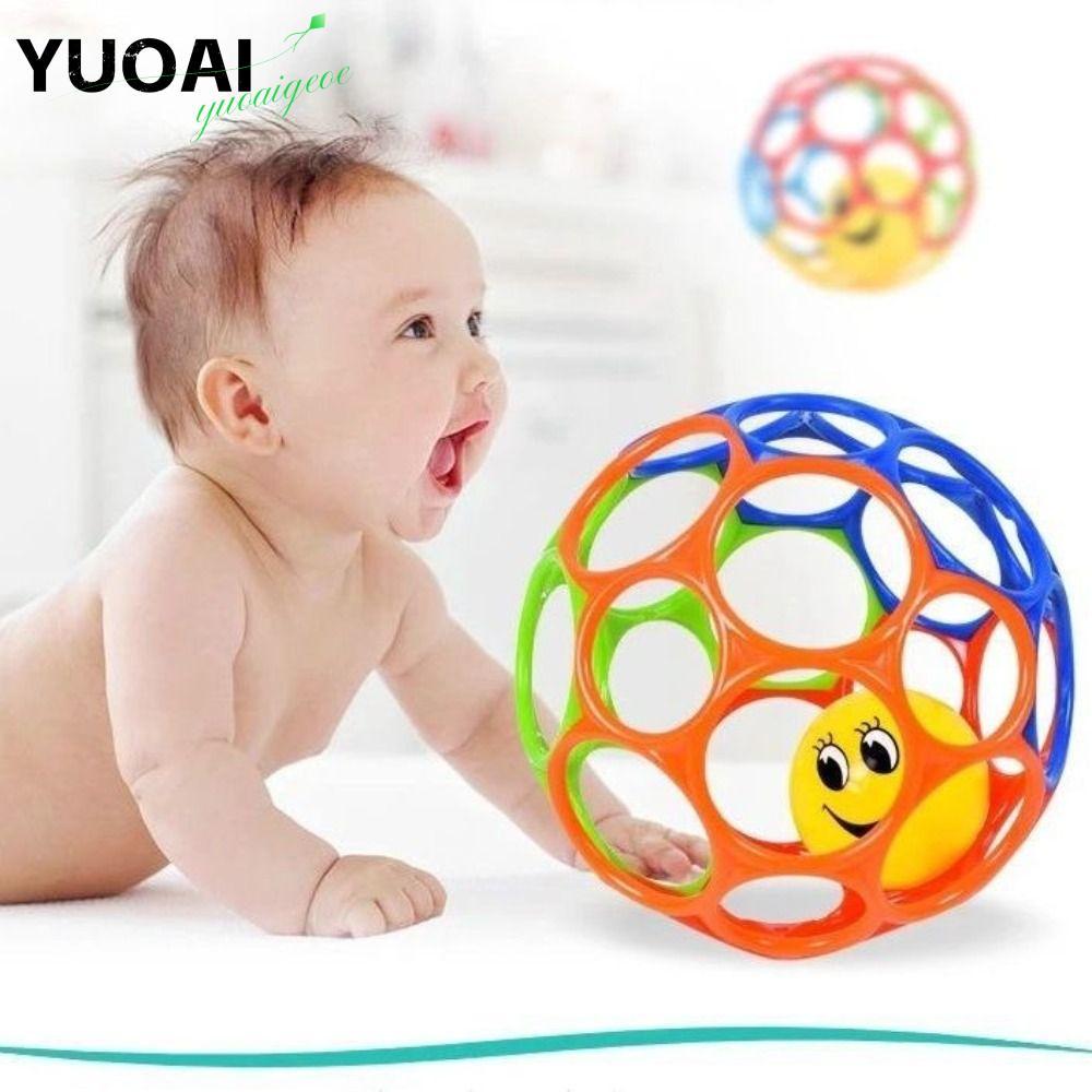 YUOAI Bright Starts Oball, BPA-Free Easy-Grap Strength Training Ball, อายุทารกแรกเกิดและขึ้นหลุมเด็ก