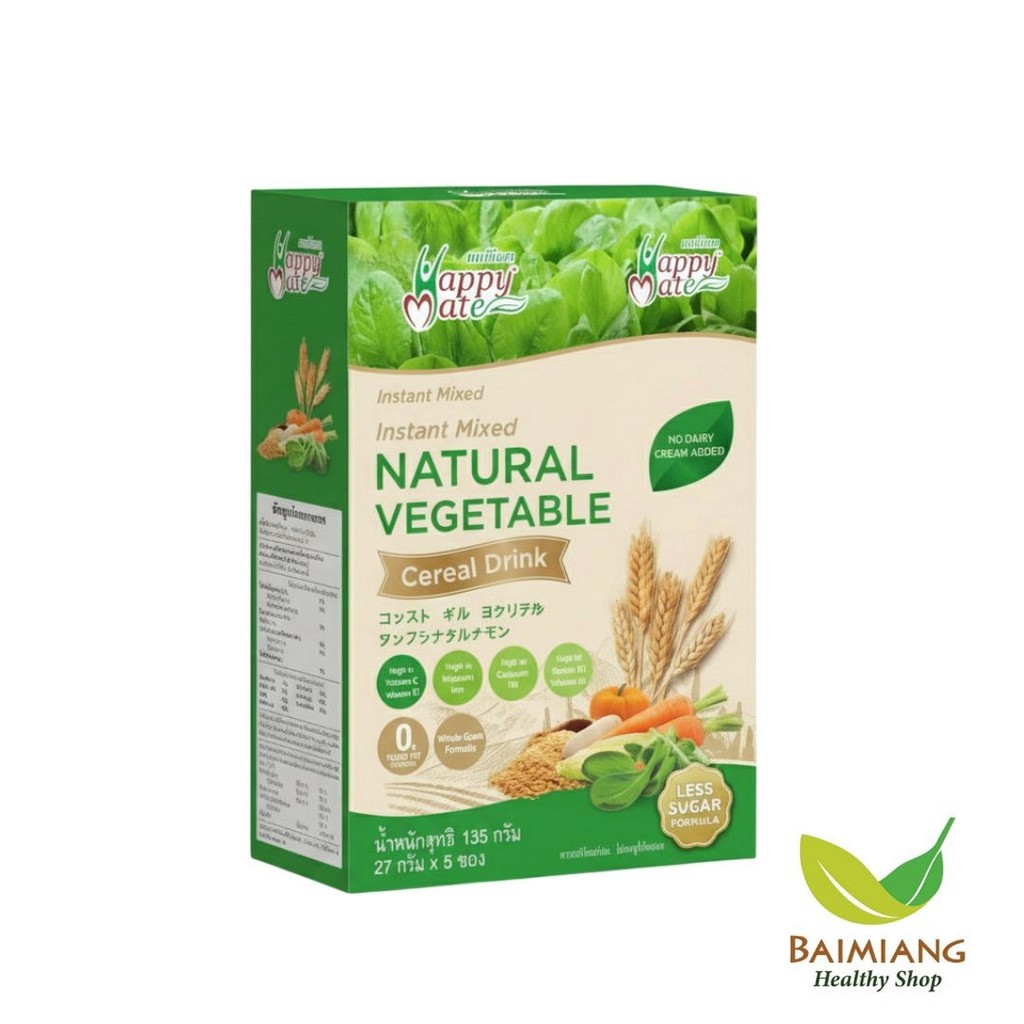 HAPPYMATE ซีเรียลดริ้งค์ ผสมผักรวม สูตรหวานน้อย ขนาด 135 g. (05852)