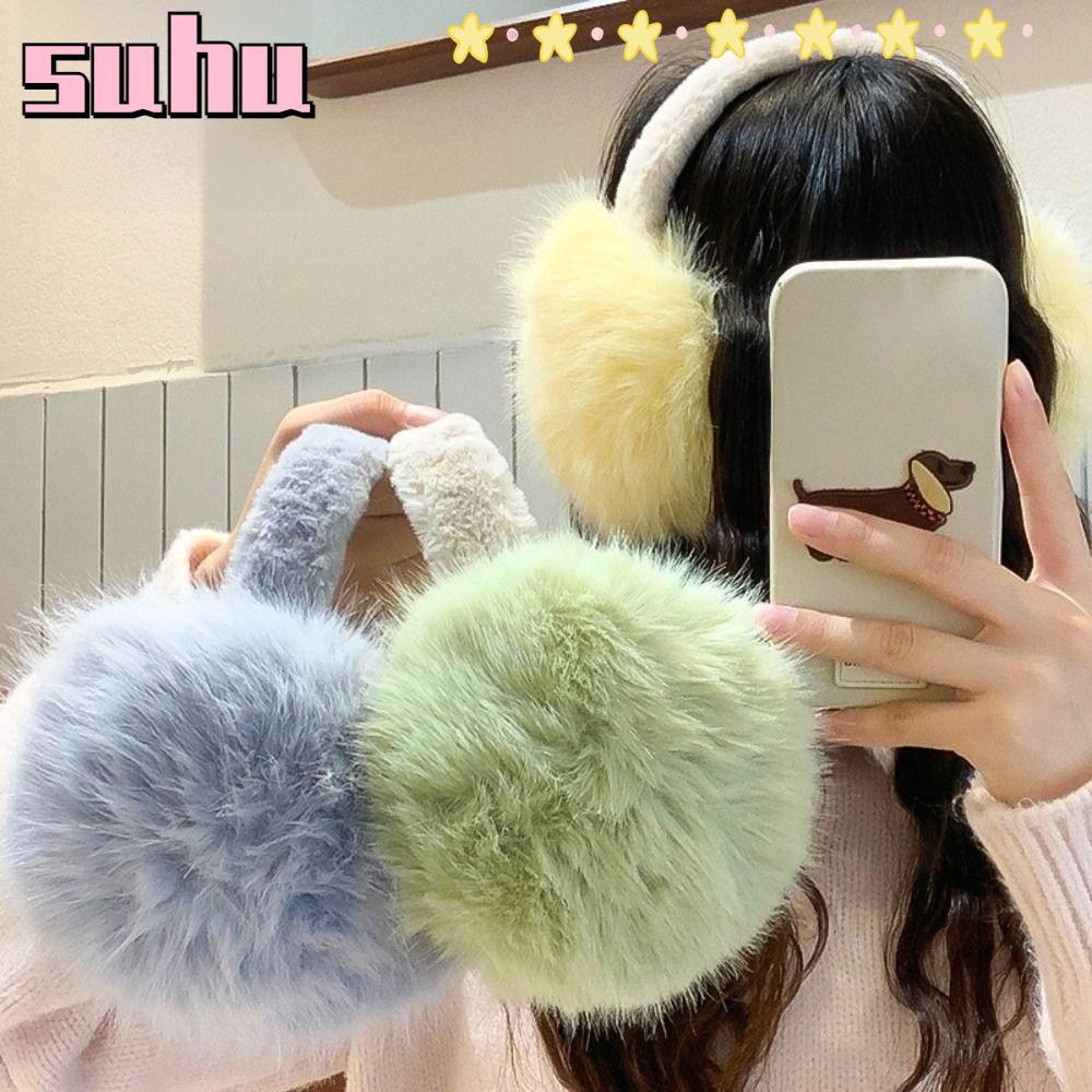 SUHUHD Ear Muffs, Warm Plush Earmuffs, Cute Candy Color Cold Protection Ear-Muffs Ear Cover Outdoor
