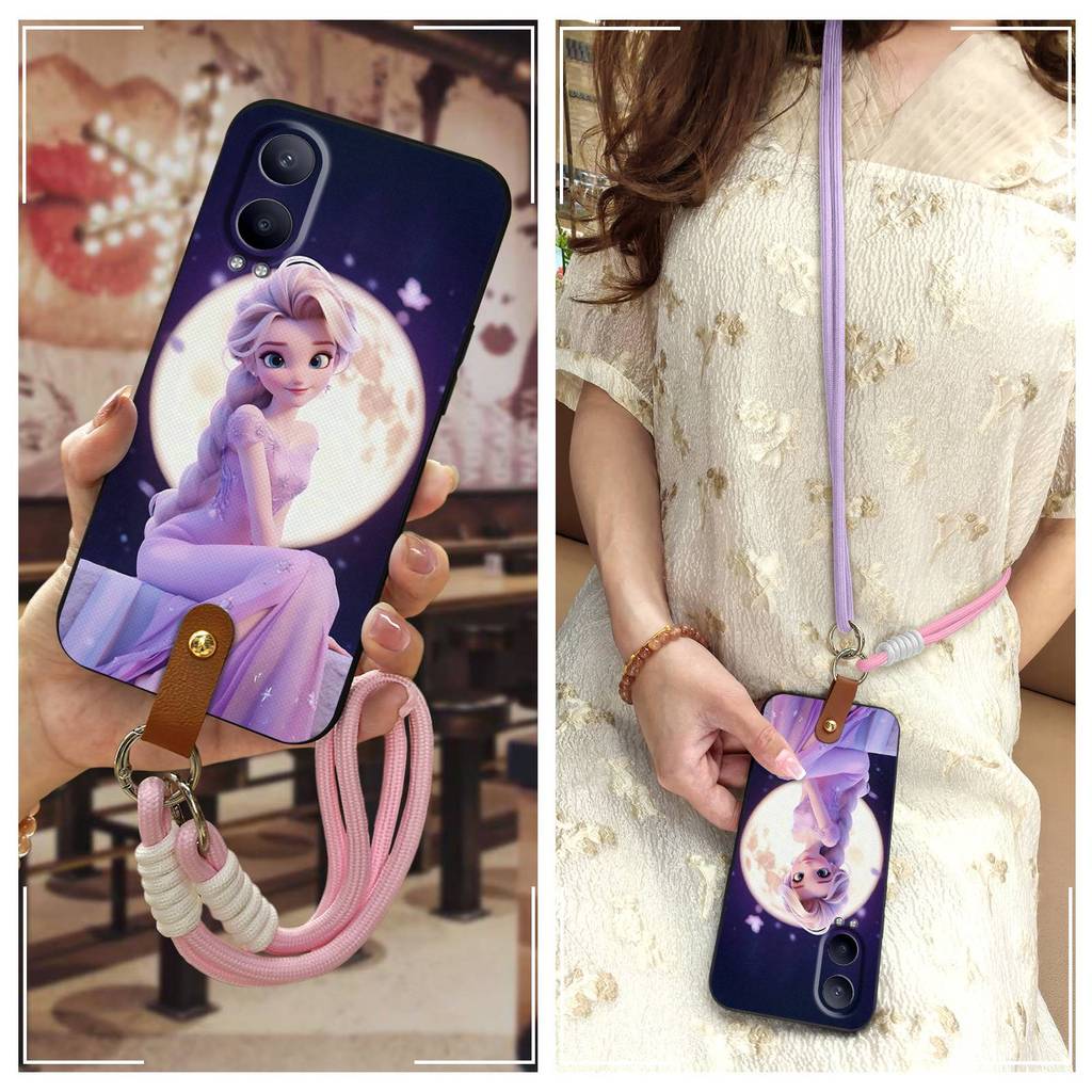 ป้องกันการ์ตูนเคสโทรศัพท์สําหรับ OPPO K12X จีน/1+Nord CE4Lite TPU Anti-dust Anti-knock Crossbody สร้