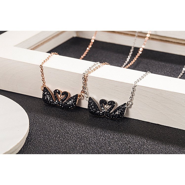 Double Swan สร้อยคอมีจี้เงินสเตอร์ลิง 925 สไตล์คลาวิกอล์ค ออกแบบมาให้เหมาะกับทุกโอกาส ตกแต่งด้วยไซรั