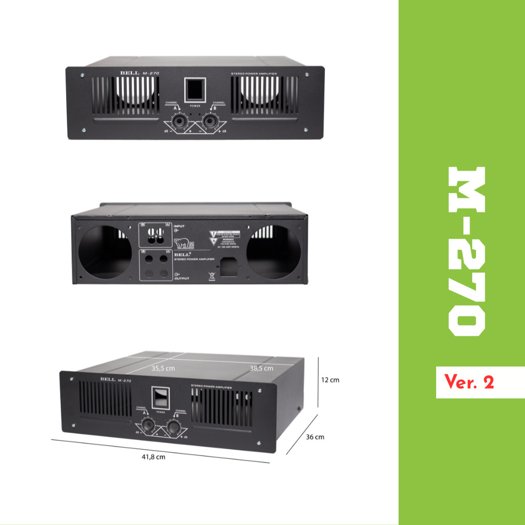 กล่องเพาเวอร์แอมป์ M-270 M 270 BELL ปลอกเปล่า 10A 10 A