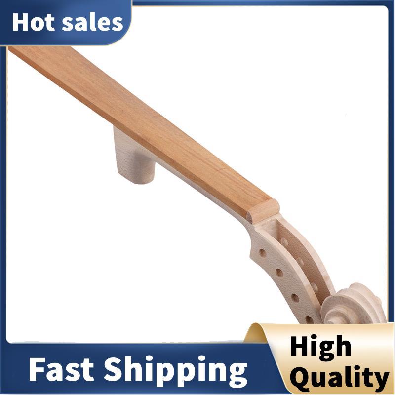 Unfinished เปลวไฟไวโอลินคอ Headstock Scroll 4/4 Unvarnished DIY ไวโอลินหัว Peg กล่อง