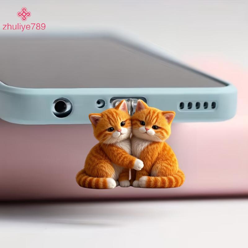 <zhuliye789>อะคริลิคโทรศัพท์ปลั๊กฝุ่นจี้2Dจี้แบนเหมาะสําหรับIPhone/Type-C Universalอุปกรณ์เสริมโทรศั