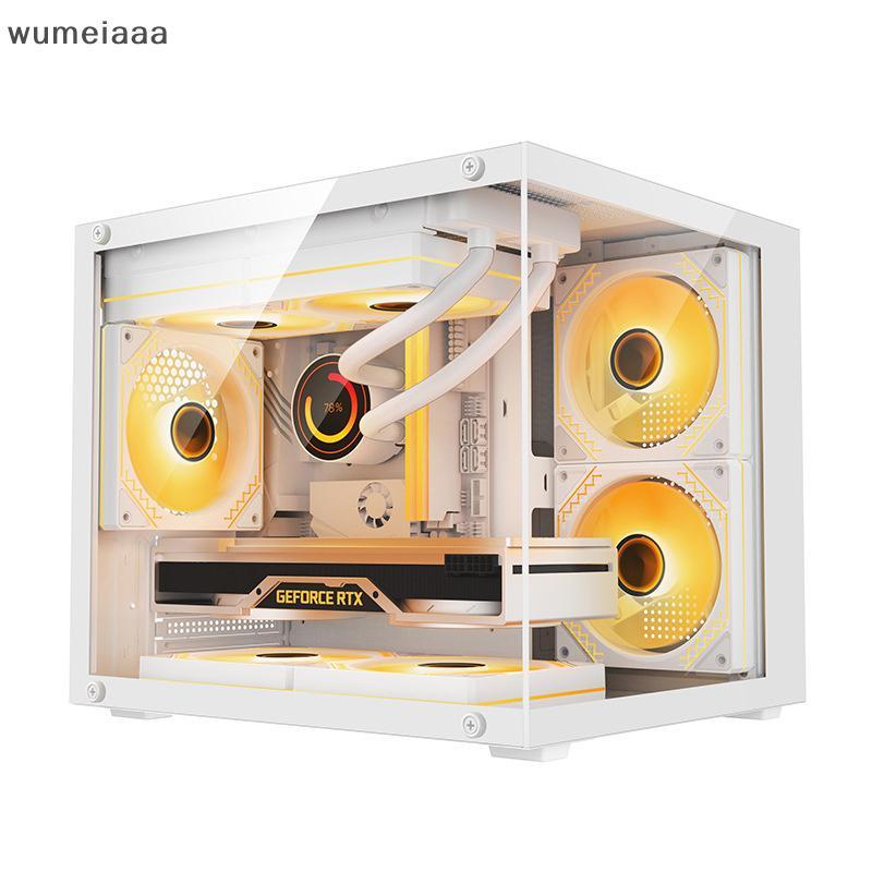 Wumeiaa Mini โปร่งใสคอมพิวเตอร์เดสก์ท็อป PC Tower สําหรับ M-ATX/ITX เมนบอร์ด 320 มม.GPU กราฟิกการ์ดค