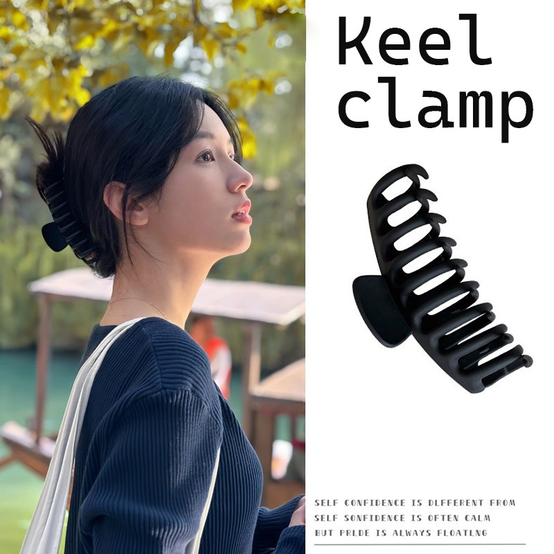 คลิปยึดผม Keel Grab แบบ Frosted Shark ขนาดใหญ่ 11 ซม. สวมได้ง่ายและเหมาะสำหรับการประดับผมทุกรูปแบบ