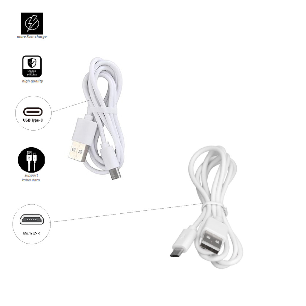 (สีขาว) สายชาร์จ Usb C & micro samsung A12 (SM-A125) - samsung A12 Nacho (SM-A127)
