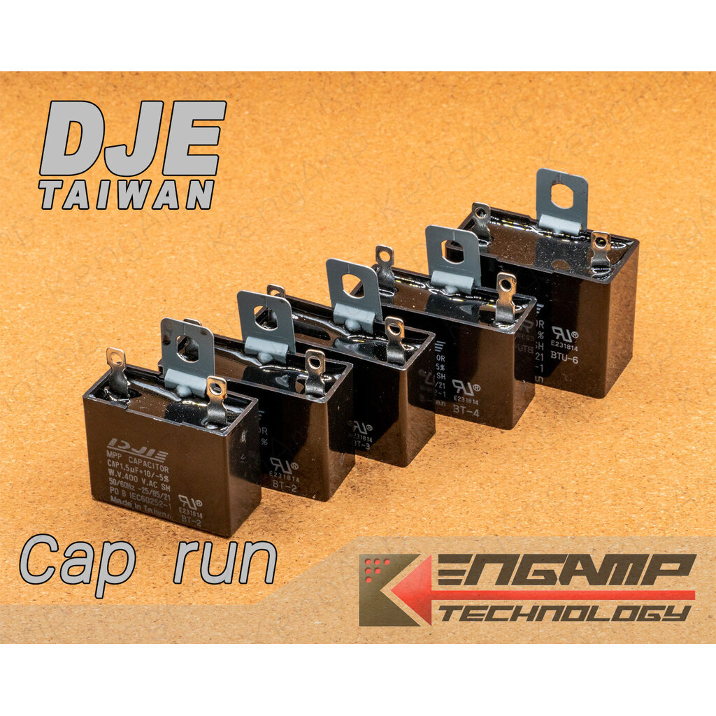 (1ตัว) [F-CAP] 1.5uF 1.8uF 2uF 2.5uF 3.5uF /400V DJE TAIWAN CAP RUN พัดลม