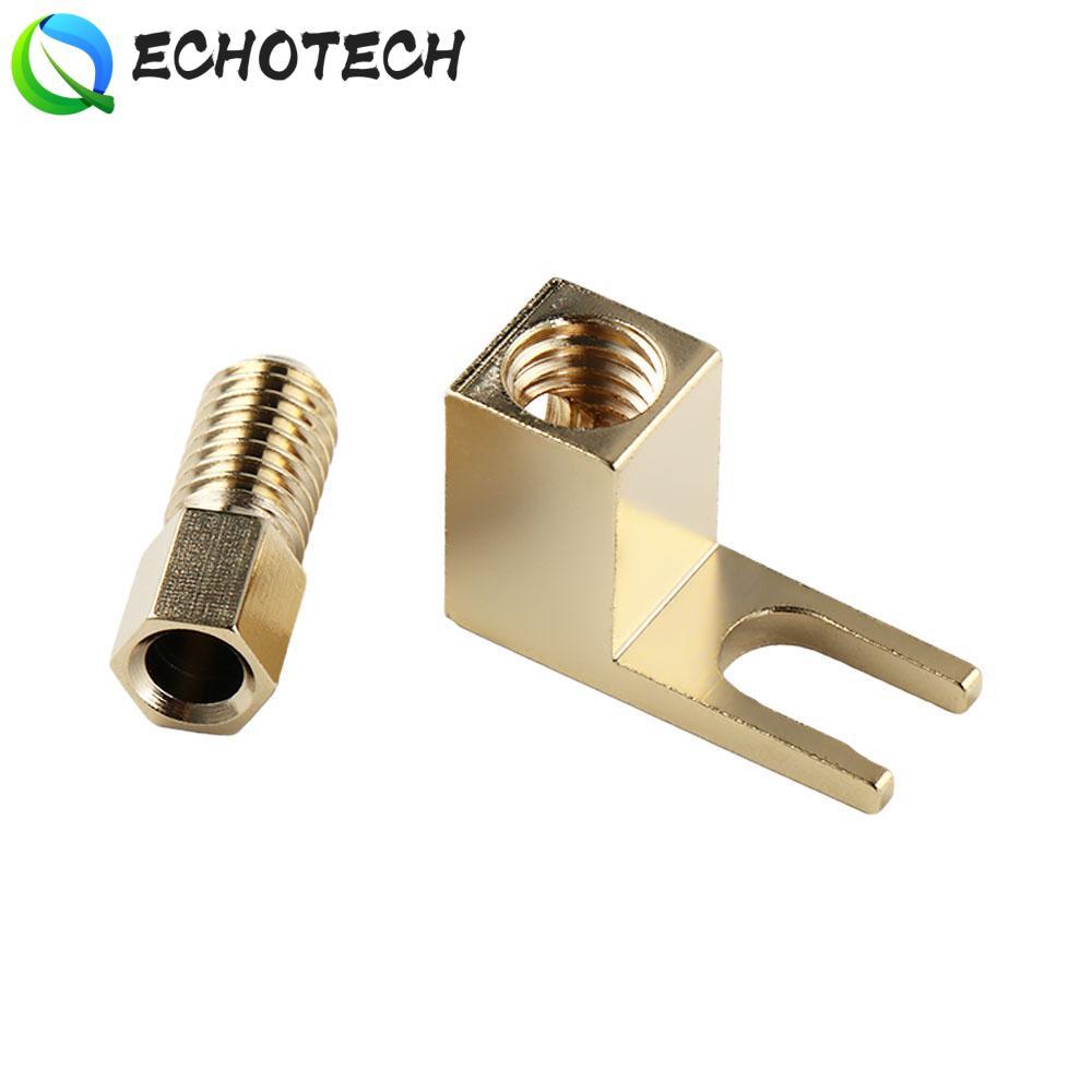ECHOTECH Banana to Spade Adapte Banana Socket ทนทาน Spade Adapter ปลั๊กกล้วย Y ประเภทลําโพงปลั๊กเชื่