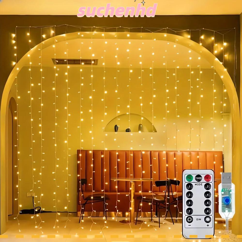 SUCHENHD ไฟ LED String, พร้อมรีโมทคอนโทรล USB Powered Curtain Lights, กันน้ํา 1 ม./2 ม./3 เมตร Fairy Garland ไฟห้องนอน