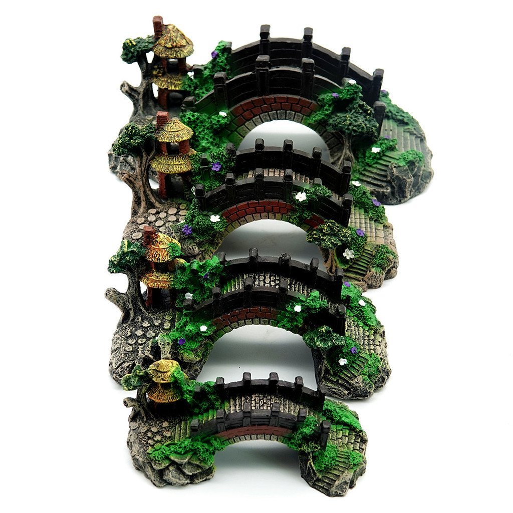 ตกแต่งตู้ปลาจําลองสะพานโยกพืชน้ําสะพานขนาดใหญ่ขนาดเล็กพิพิธภัณฑ์สัตว์น้ําจัดส่งฟรีภูมิทัศน์ปลาทองถัง