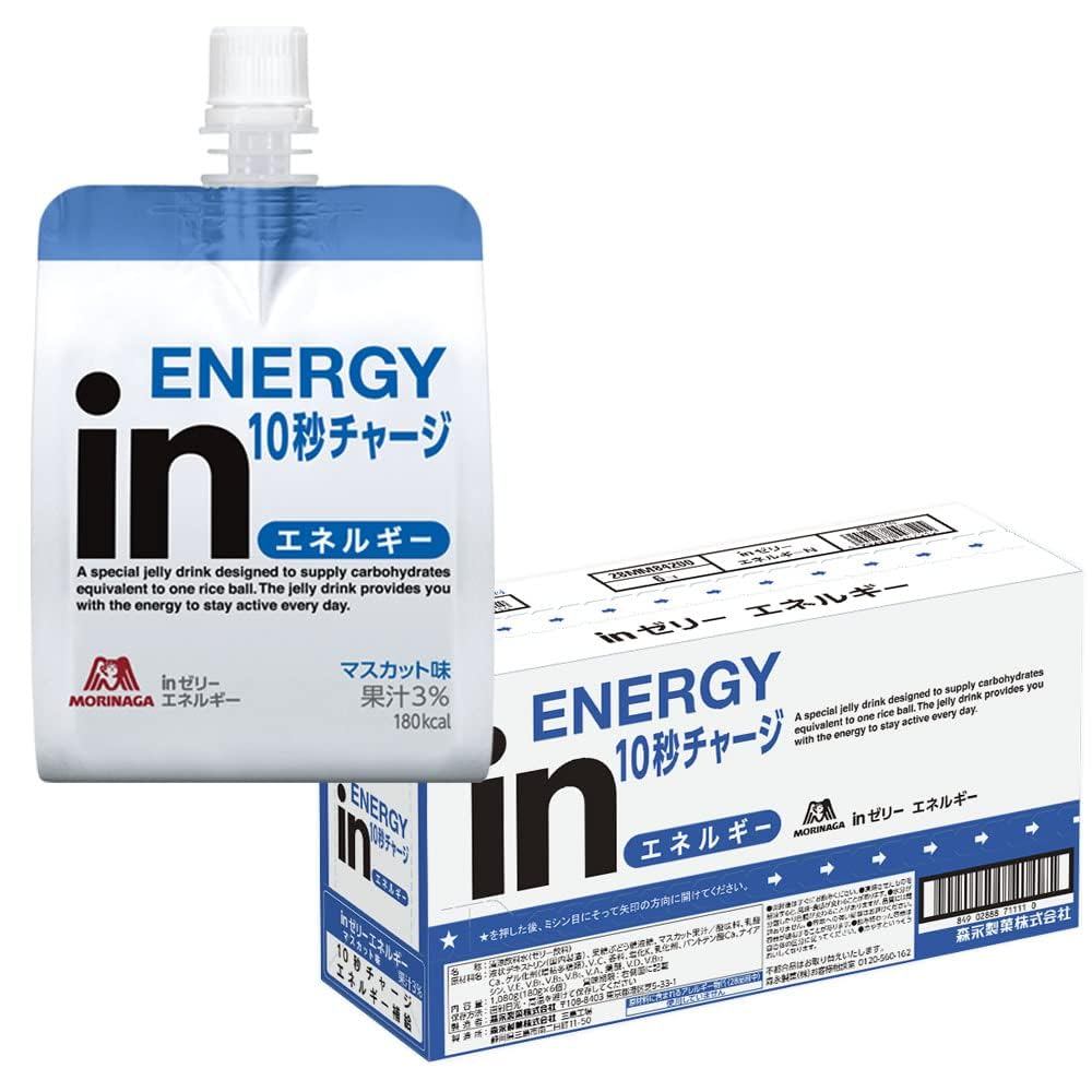 Muscat Flavor Energy Jelly (180g x 6 Pack) - Jelly Drink for Quick Energy Boost, 10 Second Charge, V