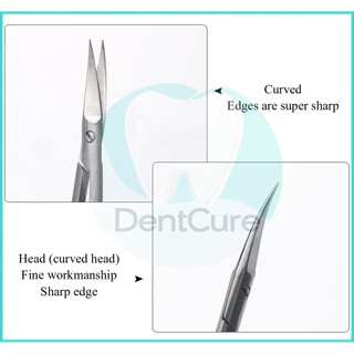 Stainless Steel Scissors Dental Scissors Straight/Curved Tip 11.5cm Forceps Dentist Tools Dentistry Instrument