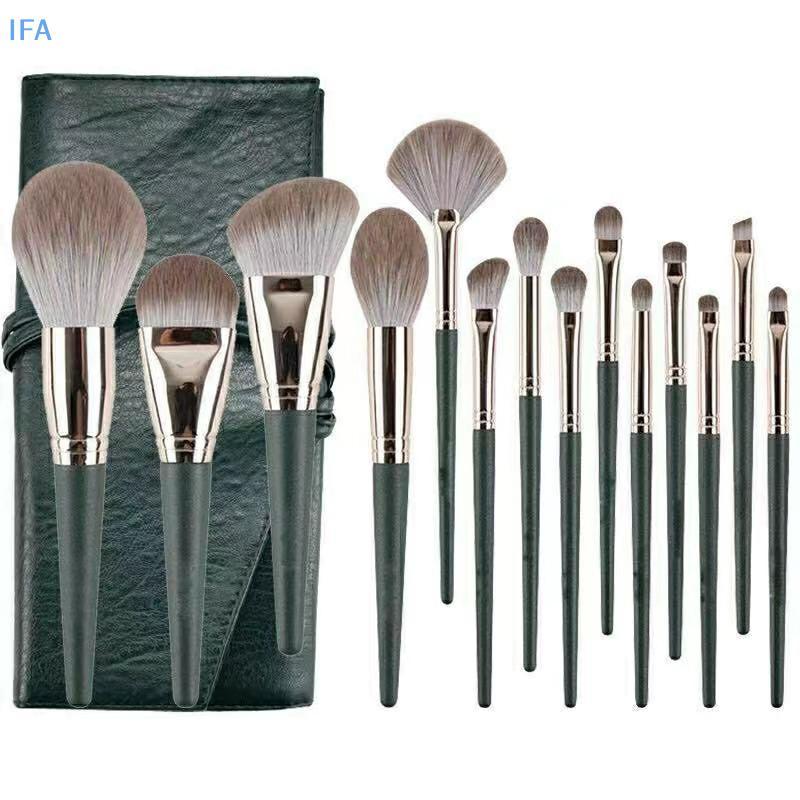 IFA ชุดแปรงแต่งหน้า 14 ชิ้นชุดเครื่องสําอาง Foundation แปรงอายแชโดว์ Professional Powder คอนซีลเลอร์