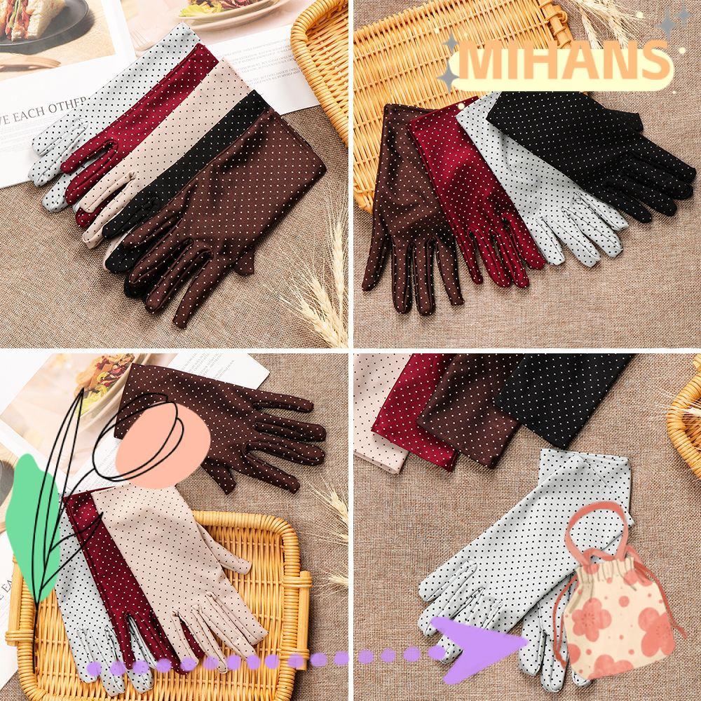 MIH Dot ถุงมือ Soft Drive Lady Girl Full Finger Mittens