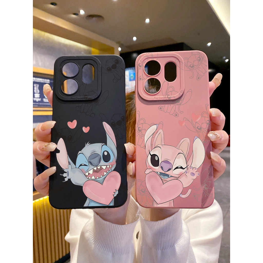 เข้ากันได้กับ iTel S25 Ultra A80 A70 Tecno Camon 40 Pro 4G คู่ Stitch Angel Case TY Cover
