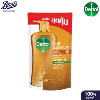 Dettol Gold Shower Gel Classic Clean 370 g เดทตอล โกลด์ เจลอาบน้ำ ชนิดเติม สูตรคลาสสิค คลีน 370 กรัม