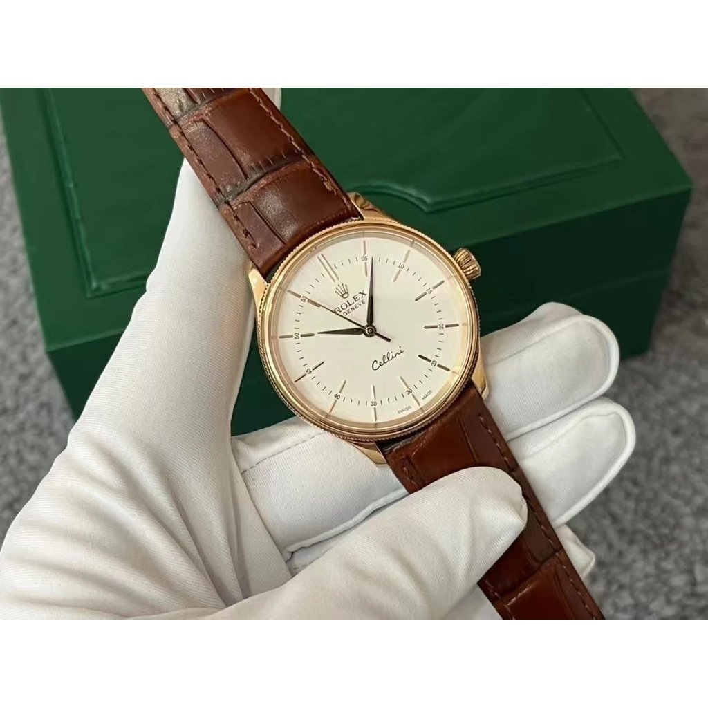 R ROLEX Cellini Series Time Type.Men Casual Watch.แผ่นธุรกิจ.Dial 39mm.Men Watch นาฬิกาข้อมือผู้ชาย.