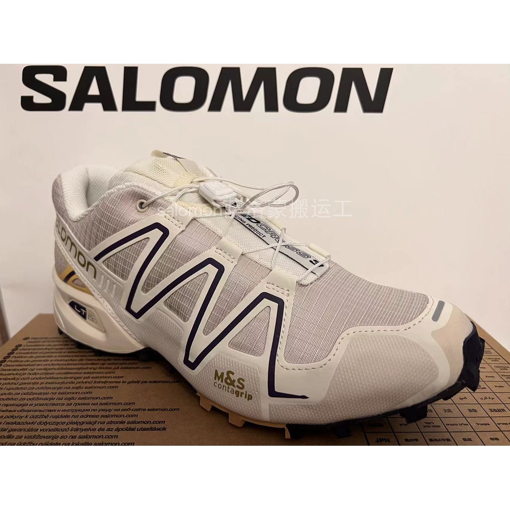 Salomon Salomon ผู้ชายผู้หญิงคู่กลางแจ้ง Cross Country รองเท้าวิ่งกีฬาลําลองรองเท้าวิ่ง SPEEDCROSS3